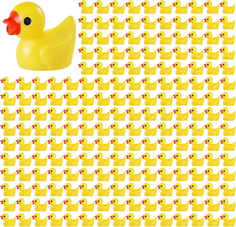 GliSun 200 Pieces Mini Resin Ducks Tiny Duck for Garden Micro Landscape Ornament Dollhouse Prank Christmas Falloween Birthday Party Favors DIY Decoration Craft - Image 1